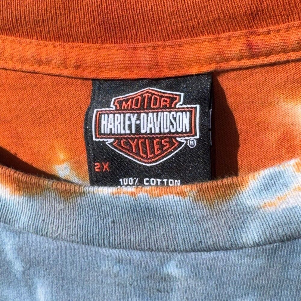 Vintage Harley Davidson Shirt XXL Tie Dye Long Sleeve 2003 USA Motorcycle Flame - Picture 4 of 6